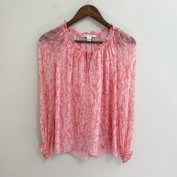 Diane Von Furstenberg 100% Silk Pink Wynn Blouse - Picture 2 of 7